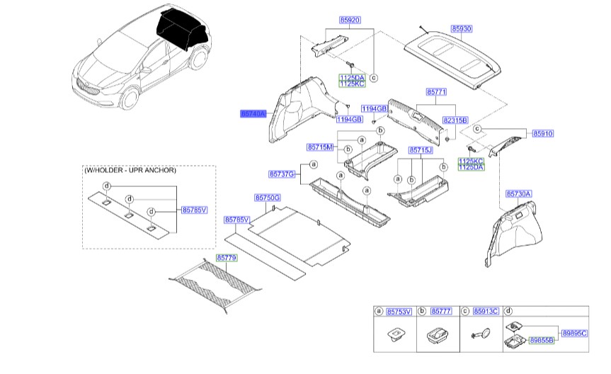 قاب داخلی گلگیر عقب راست | Hyundai/KIA Genuine Parts – MOBIS | 85740A7000WK