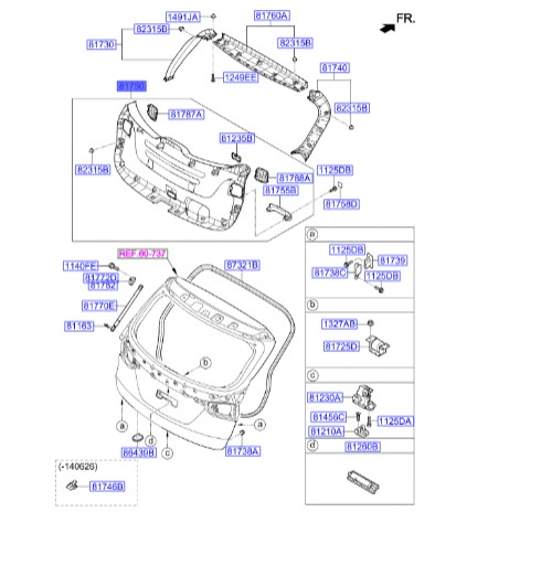 قاب در پشت IX45  817502W000