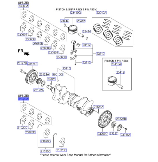 یاتاقان ثابت سایز 25 موهاوی | Hyundai/KIA Genuine Parts 