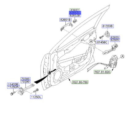 قاب دستگیره درب جلو سراتو | 826521M210 | Hyundai/KIA Genuine Parts – MOBIS