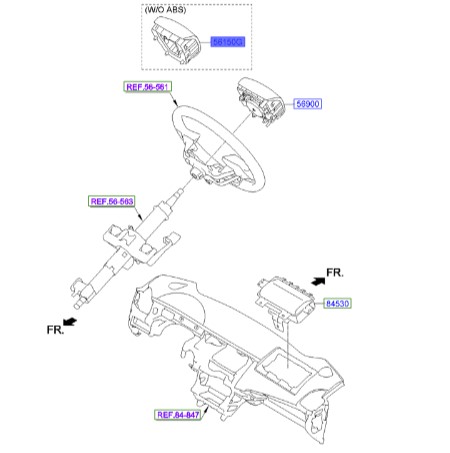 ایربگ فرمان اکسنت   Hyundai/KIA Genuine Parts – MOBIS  561501R000RY 