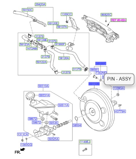 بوستر ترمز هیوندای سانتافه  Hyundai/KIA Genuine Parts – MOBIS   591102W300