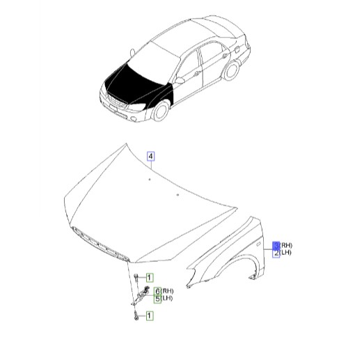 گلگیر جلو راست سراتو LD | 663212F010 | Hyundai/KIA Genuine Parts – MOBIS