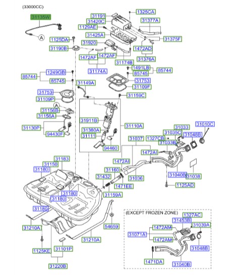 شلنگ بنزین آزرا  Hyundai/KIA Genuine Parts – MOBIS  311353L000