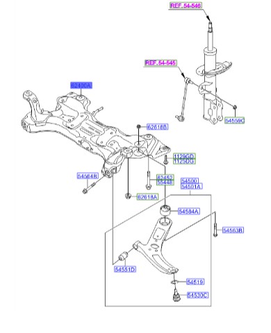 رام زیر موتور اکسنت  Hyundai/KIA Genuine Parts – MOBIS   624001R000 