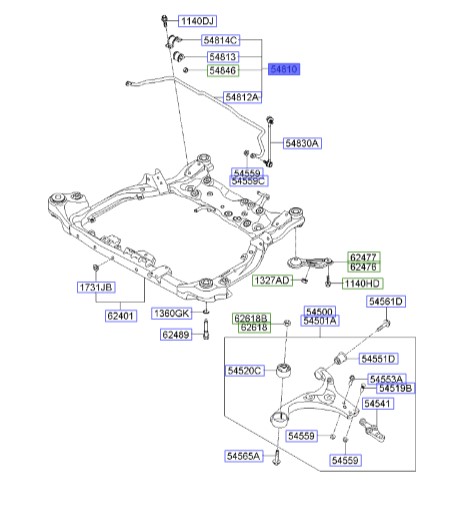 میل تعادل کیا سراتو | Hyundai/KIA Genuine Parts | سراتو TD – سراتو کوپه TD  –  FD  548102H000