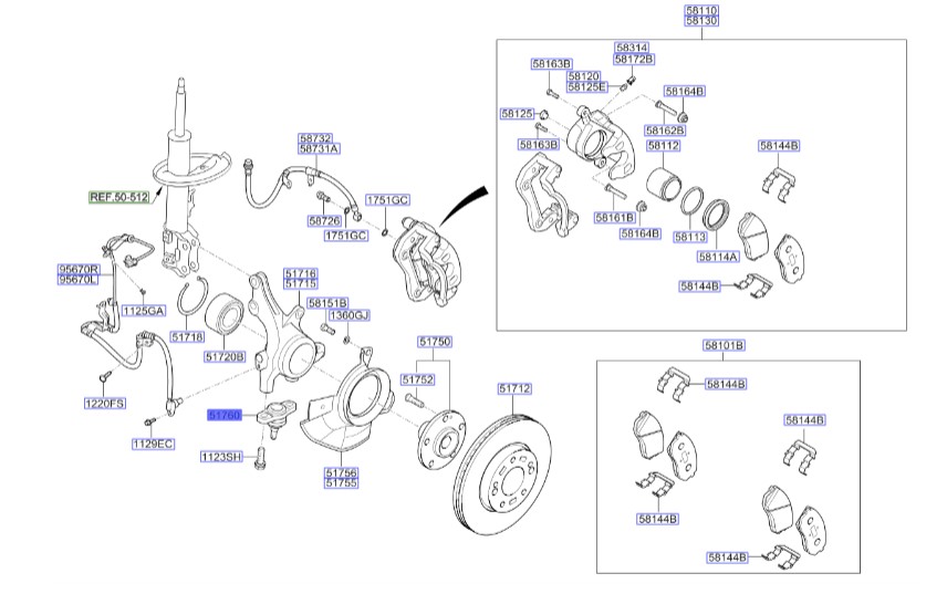 سیبک سگدست سراتو | Genuine Parts | سراتو TD و کوپه – اپتیما– کارنز – هیوندای i30   517602G000