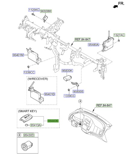 ریموت کنترل سراتو مدل 2015 | Hyundai/KIA Genuine Parts – MOBIS | سراتو مدل 2014 تا 2018  95440A7700